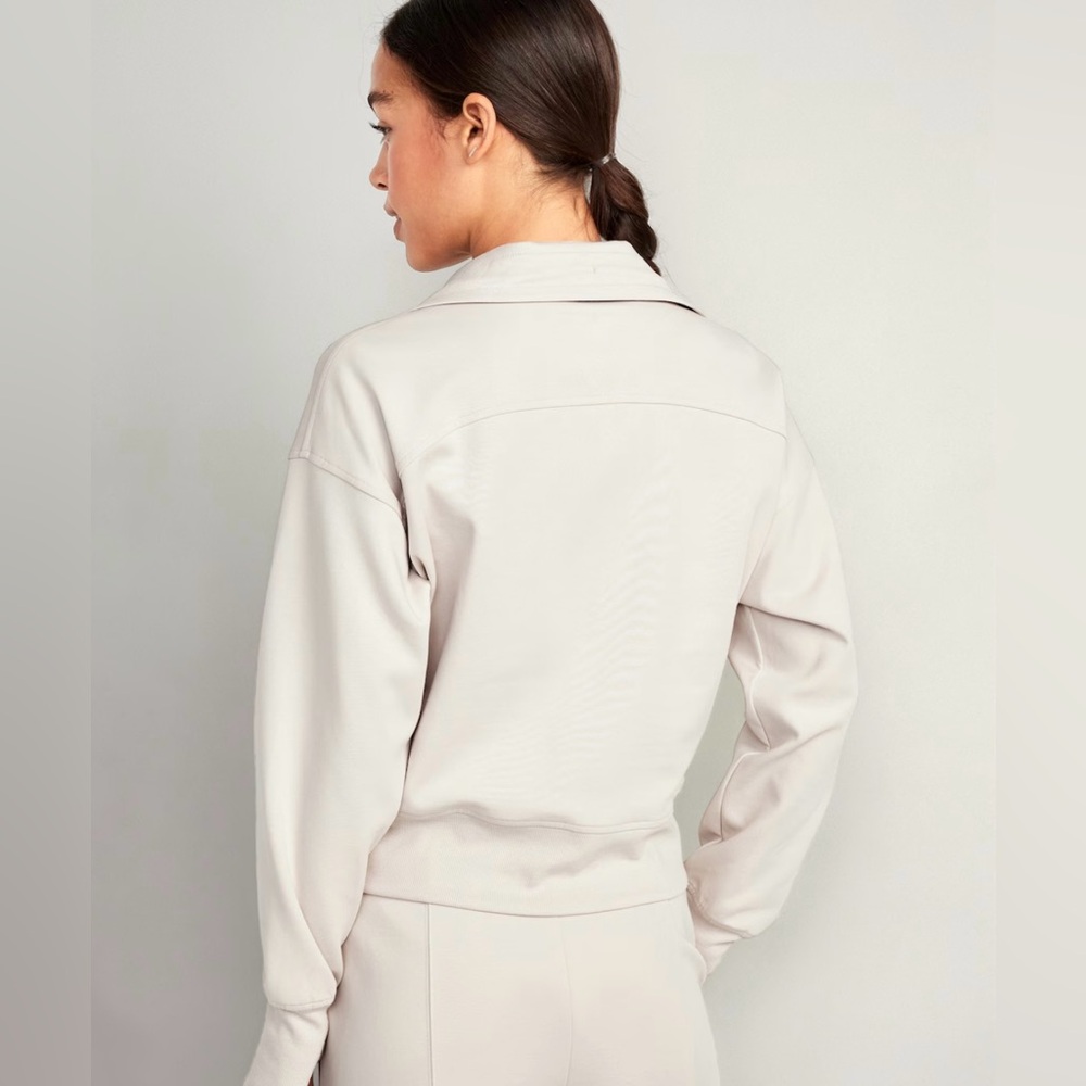 Old Navy Dynamic Fleece Half-Zip Sweatshirt in Wishbone (Stone) Color Size XXL - Picture 2 of 4
